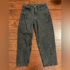 Old Navy Charcoal Gray High-Rise Barrel Leg Jeans